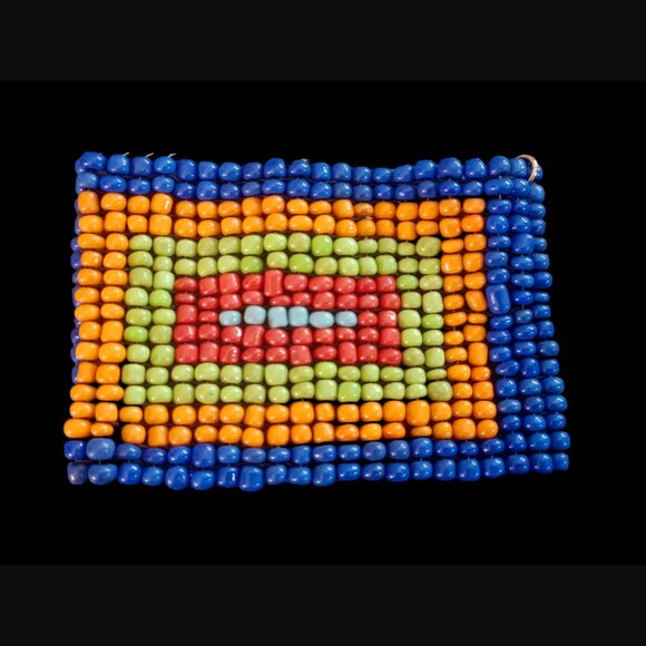 RJ Graziano Beaded Multicolor Square Bead Pattern Stretch Bracelet 7" OSFM - Picture 3 of 8